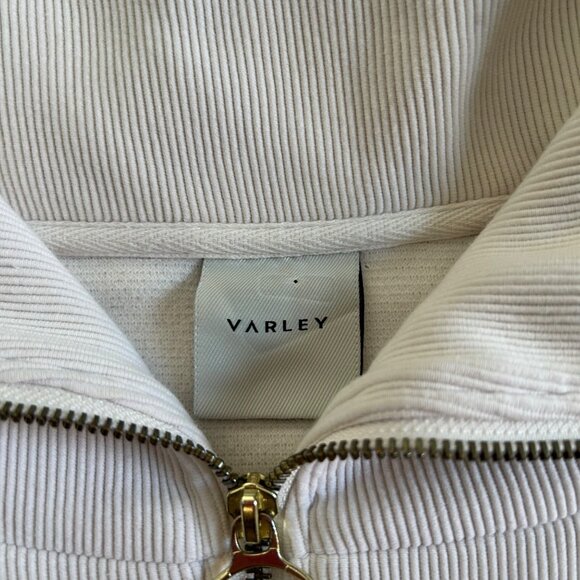 Varley Vine Womens Sz XS Ivory Half-Zip Pullover Sweatshirt Oversized Collar - Picture 8 of 13